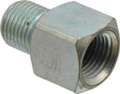 PRO-LUBE - Straight Head Angle, 1/8-27 NPT Steel Grease Fitting Adapter - 1/2" Hex - USA Tool & Supply