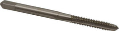 Hertel - #8-32 UNC 3 Flute Bright Finish High Speed Steel Straight Flute Standard Hand Tap - Plug, Right Hand Thread, 2-1/8" OAL, 3/4" Thread Length, H7 Limit, 0.003" Oversize - Exact Industrial Supply