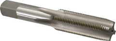 Hertel - 3/4-16 UNF 4 Flute Bright Finish High Speed Steel Straight Flute Standard Hand Tap - Plug, Right Hand Thread, 4-1/4" OAL, 2" Thread Length, H11 Limit, 0.005" Oversize - USA Tool & Supply