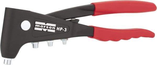 Marson - Right Angle Head Hand Riveter - 3/32 to 3/16" Rivet Capacity, 10" OAL - USA Tool & Supply