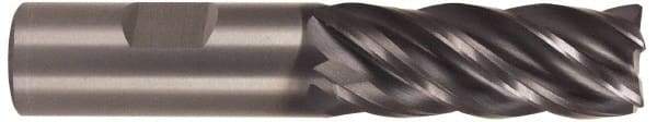 Kennametal - 3/4", 1-1/2" LOC, 3/4" Shank Diam, 4" OAL, 5 Flute, Solid Carbide Square End Mill - Single End, AlTiN Finish, Spiral Flute, 38° Helix, Right Hand Cut, Right Hand Flute, Series UDDE - USA Tool & Supply
