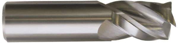 Kennametal - 3/8", 3 Flute, Single End, Solid Carbide, 0.03" Corner Radius End Mill - 2-1/2" OAL, 38° Helix, Right Hand Flute, 3/4" LOC, Right Hand Cut - USA Tool & Supply