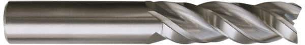 Kennametal - 1/4" Diam, 1/2" LOC, 3 Flute Solid Carbide Roughing & Finishing Square End Mill - Uncoated, 2-1/2" OAL, 1/4" Shank Diam, Straight Shank, 38° Helix, Centercutting, Regular Length - USA Tool & Supply