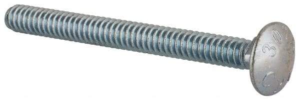 Value Collection - #10-24 UNC 2" Length Under Head, Standard Square Neck, Carriage Bolt - Grade 2 Steel, Zinc-Plated Finish - USA Tool & Supply