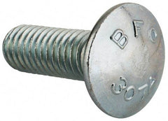 Value Collection - 7/16-14 UNC 1-1/4" Length Under Head, Standard Square Neck, Carriage Bolt - Grade 2 Steel, Zinc-Plated Finish - USA Tool & Supply