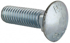 Value Collection - 7/16-14 UNC 1-1/2" Length Under Head, Standard Square Neck, Carriage Bolt - Grade 2 Steel, Zinc-Plated Finish - USA Tool & Supply