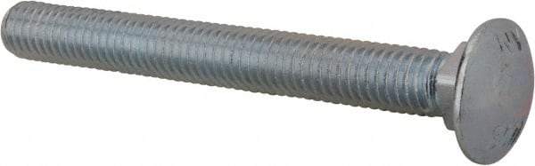 Value Collection - 7/16-14 UNC 4" Length Under Head, Standard Square Neck, Carriage Bolt - Grade 2 Steel, Zinc-Plated Finish - USA Tool & Supply