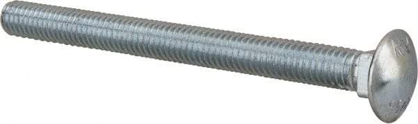 Value Collection - 7/16-14 UNC 5" Length Under Head, Standard Square Neck, Carriage Bolt - Grade 2 Steel, Zinc-Plated Finish - USA Tool & Supply