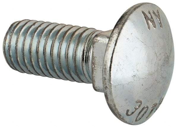 Value Collection - 1/2-13 UNC 1-1/4" Length Under Head, Standard Square Neck, Carriage Bolt - Grade 2 Steel, Zinc-Plated Finish - USA Tool & Supply