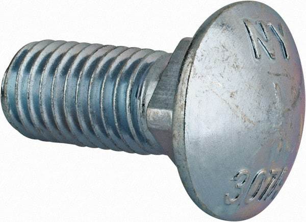 Value Collection - 5/8-11 UNC 1-1/2" Length Under Head, Standard Square Neck, Carriage Bolt - Grade 2 Steel, Zinc-Plated Finish - USA Tool & Supply