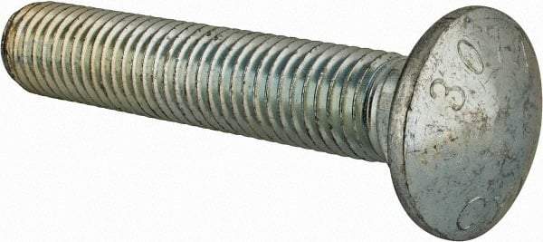 Value Collection - 5/8-11 UNC 3-1/2" Length Under Head, Standard Square Neck, Carriage Bolt - Grade 2 Steel, Zinc-Plated Finish - USA Tool & Supply