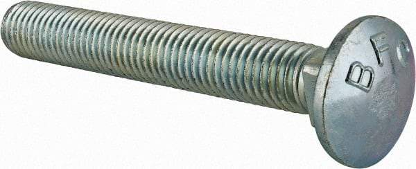 Value Collection - 5/8-11 UNC 4-1/2" Length Under Head, Standard Square Neck, Carriage Bolt - Grade 2 Steel, Zinc-Plated Finish - USA Tool & Supply