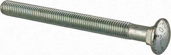 Value Collection - 5/8-11 UNC 7" Length Under Head, Standard Square Neck, Carriage Bolt - Grade 2 Steel, Zinc-Plated Finish - USA Tool & Supply