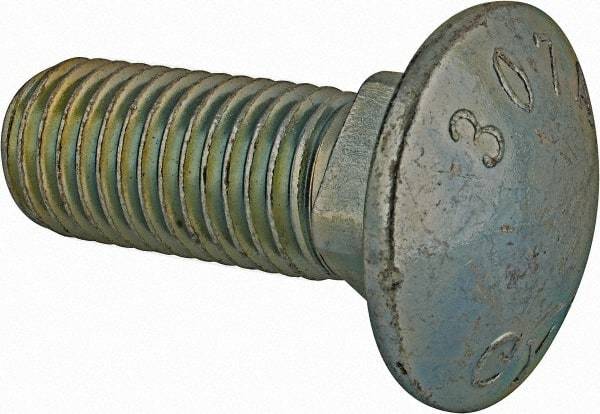 Value Collection - 3/4-10 UNC 2" Length Under Head, Standard Square Neck, Carriage Bolt - Grade 2 Steel, Zinc-Plated Finish - USA Tool & Supply