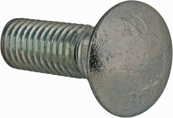 Value Collection - 3/4-10 UNC 2-1/2" Length Under Head, Standard Square Neck, Carriage Bolt - Grade 2 Steel, Zinc-Plated Finish - USA Tool & Supply