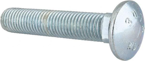 Value Collection - 3/4-10 UNC 4" Length Under Head, Standard Square Neck, Carriage Bolt - Grade 2 Steel, Zinc-Plated Finish - USA Tool & Supply