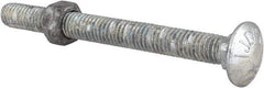 Value Collection - 3/8-16 UNC 4" Length Under Head, Standard Square Neck, Carriage Bolt - Grade 5 Steel, Galvanized Zinc-Plated Finish - USA Tool & Supply