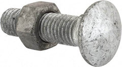 Value Collection - 1/2-13 UNC 2" Length Under Head, Standard Square Neck, Carriage Bolt - Grade 5 Steel, Galvanized Zinc-Plated Finish - USA Tool & Supply