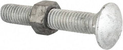 Value Collection - 1/2-13 UNC 3" Length Under Head, Standard Square Neck, Carriage Bolt - Grade 5 Steel, Galvanized Zinc-Plated Finish - USA Tool & Supply