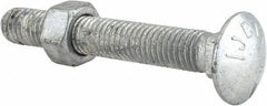 Value Collection - 1/2-13 UNC 3-1/2" Length Under Head, Standard Square Neck, Carriage Bolt - Grade 5 Steel, Galvanized Zinc-Plated Finish - USA Tool & Supply