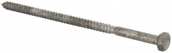 Value Collection - 1/4" Screw, 5-1/2" Length Under Head, Steel, Hex Head Lag Screw - Hot Dipped Galvanized, Grade 2 - USA Tool & Supply