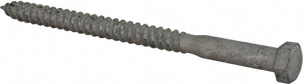 Value Collection - 3/8" Screw, 5-1/2" Length Under Head, Steel, Hex Head Lag Screw - Hot Dipped Galvanized, Grade 2 - USA Tool & Supply