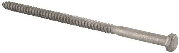 Value Collection - 3/8" Screw, 8" Length Under Head, Steel, Hex Head Lag Screw - Hot Dipped Galvanized, Grade 2 - USA Tool & Supply