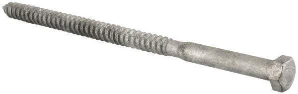 Value Collection - 1/2" Screw, 9" Length Under Head, Steel, Hex Head Lag Screw - Hot Dipped Galvanized, Grade 2 - USA Tool & Supply