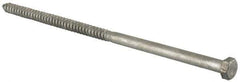 Value Collection - 1/2" Screw, 12" Length Under Head, Steel, Hex Head Lag Screw - Hot Dipped Galvanized, Grade 2 - USA Tool & Supply
