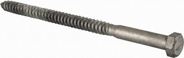 Value Collection - 5/8" Screw, 10" Length Under Head, Steel, Hex Head Lag Screw - Hot Dipped Galvanized, Grade 2 - USA Tool & Supply
