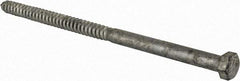 Value Collection - 5/8" Screw, 12" Length Under Head, Steel, Hex Head Lag Screw - Hot Dipped Galvanized, Grade 2 - USA Tool & Supply