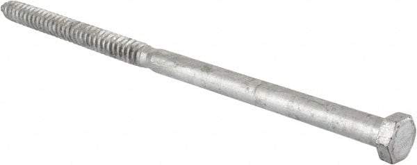 Value Collection - 3/4" Screw, 16" Length Under Head, Steel, Hex Head Lag Screw - Hot Dipped Galvanized, Grade 2 - USA Tool & Supply