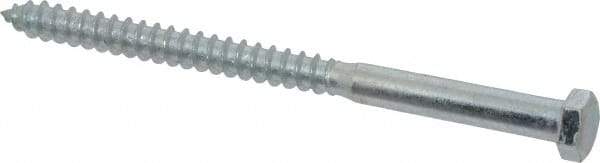 Value Collection - 3/8" Screw, 5-1/2" Length Under Head, Steel, Hex Head Lag Screw - Zinc Plated, Grade 2 - USA Tool & Supply