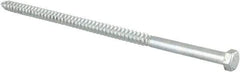 Value Collection - 3/8" Screw, 9" Length Under Head, Steel, Hex Head Lag Screw - Zinc Plated, Grade 2 - USA Tool & Supply