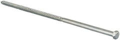Value Collection - 3/8" Screw, 12" Length Under Head, Steel, Hex Head Lag Screw - Zinc Plated, Grade 2 - USA Tool & Supply