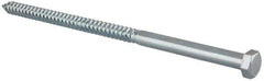 Value Collection - 1/2" Screw, 10" Length Under Head, Steel, Hex Head Lag Screw - Zinc Plated, Grade 2 - USA Tool & Supply