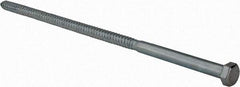 Value Collection - 1/2" Screw, 14" Length Under Head, Steel, Hex Head Lag Screw - Zinc Plated, Grade 2 - USA Tool & Supply