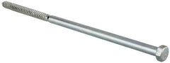 Value Collection - 5/8" Screw, 16" Length Under Head, Steel, Hex Head Lag Screw - Zinc Plated, Grade 2 - USA Tool & Supply