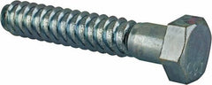 Value Collection - 3/4" Screw, 4-1/2" Length Under Head, Steel, Hex Head Lag Screw - Zinc Plated, Grade 2 - USA Tool & Supply
