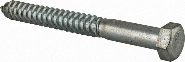 Value Collection - 3/4" Screw, 7" Length Under Head, Steel, Hex Head Lag Screw - Zinc Plated, Grade 2 - USA Tool & Supply