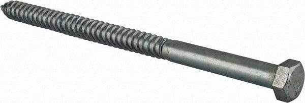 Value Collection - 3/4" Screw, 12" Length Under Head, Steel, Hex Head Lag Screw - Zinc Plated, Grade 2 - USA Tool & Supply