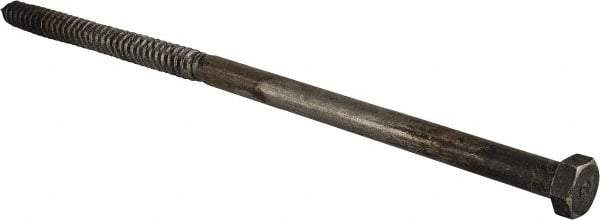 Value Collection - 3/4" Screw, 18" Length Under Head, Steel, Hex Head Lag Screw - Uncoated, Grade 2 - USA Tool & Supply