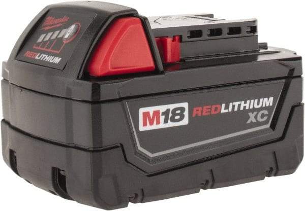 Milwaukee Tool - 18 Volt Lithium-Ion Power Tool Battery - 3 Ahr Capacity, 1 hr Charge Time, Series M18 XC RED - USA Tool & Supply