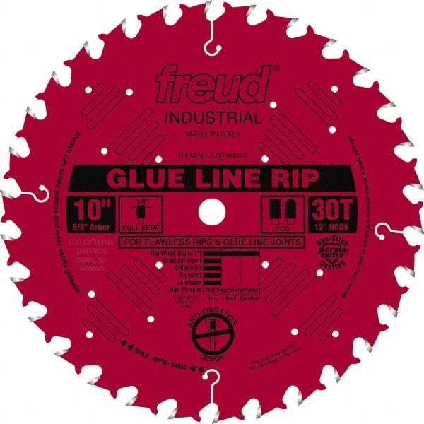 Freud - 10" Diam, 5/8" Arbor Hole Diam, 30 Tooth Wet & Dry Cut Saw Blade - Carbide-Tipped, Standard Round Arbor - USA Tool & Supply