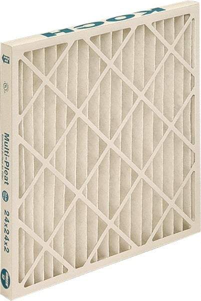 Made in USA - 20" Noml Height x 25" Noml Width x 2" Noml Depth, 80 to 85% Capture Efficiency, Wire-Backed Pleated Air Filter - MERV 13, Synthetic, Integrated Beverage Board Frame, 500 Max FPM, 1,740 CFM, For Any Unit - USA Tool & Supply