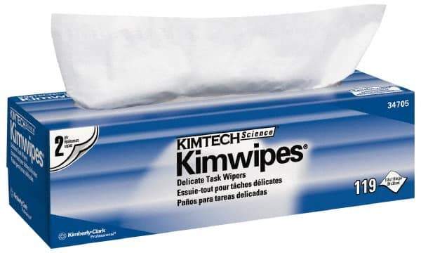 Kimtech - Dry Clean Room/Lab/Critical Task Wipes - Pop-Up, 11-3/4" x 11-3/4" Sheet Size, White - USA Tool & Supply