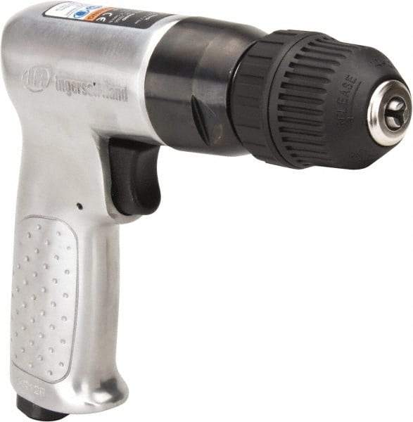 Ingersoll-Rand - 3/8" Keyless Chuck - Pistol Grip Handle, 2,000 RPM, 4 CFM, 0.5 hp, 90 psi - USA Tool & Supply