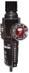 ARO/Ingersoll-Rand - 1/2" NPT Port Standard 1 Piece Filter/Regulator FRL Unit - Metal Bowl, 172 SCFM, 250 Max psi, 1039" High x 2.756" Long, Manual Drain - USA Tool & Supply