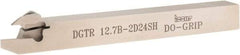 Iscar - External Thread, 0.075" Min Groove Width, 4.7" OAL, Right Hand Indexable Grooving Cutoff Toolholder - 0.063 Seat Size, 1/2" Shank Height x 1/2" Shank Width, DG.. Insert Style, DGT Toolholder Style, Series Do-Grip - USA Tool & Supply