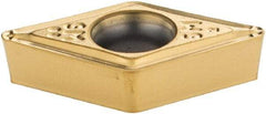 Iscar - DCMT3-2 SM Grade IC507 Carbide Turning Insert - TiCN/TiN Finish, 55° Diamond, 3/8" Inscr Circle, 5/32" Thick, 1/32" Corner Radius - USA Tool & Supply